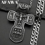 Jesus Crucifix Orthodox Necklace – Stainless Steel Christian Jewelry - PAT CHEN