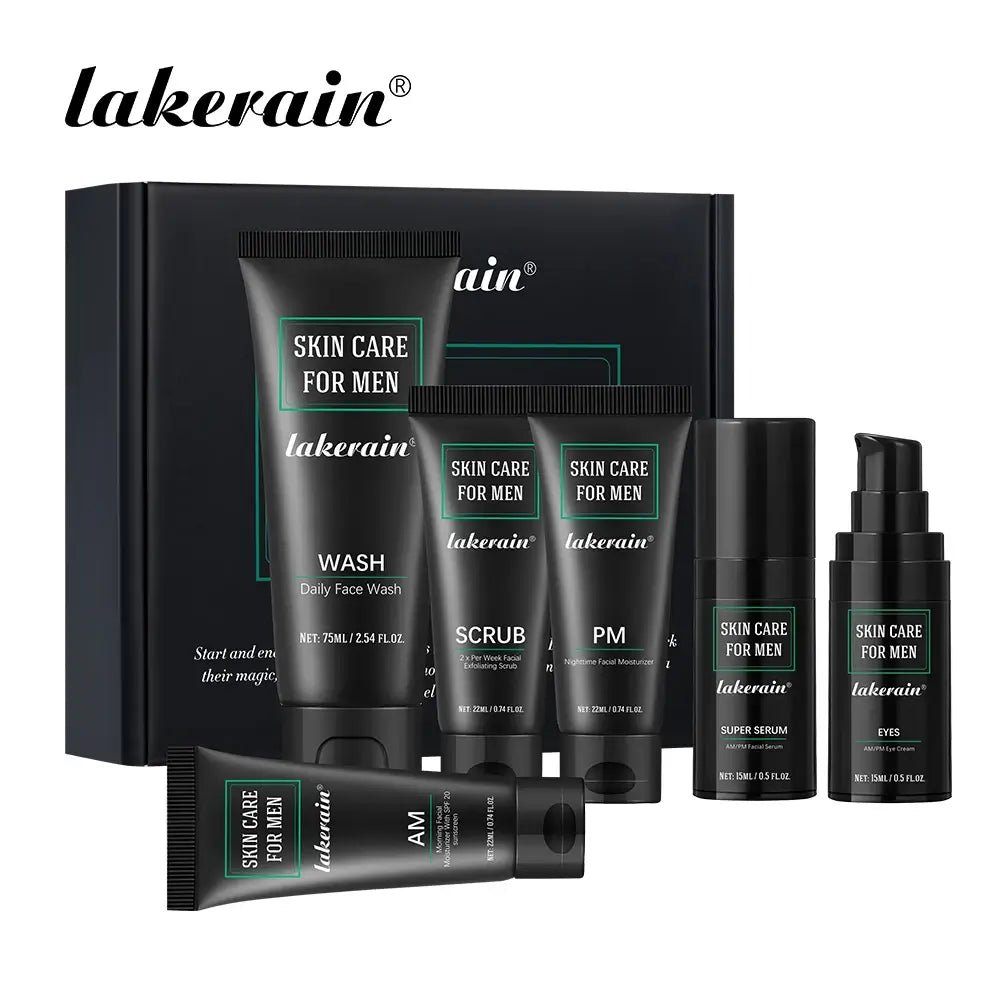 Lakerain Men’s Skincare Kit – 7PCS Deep Cleansing & Hydrating Set - PAT CHEN