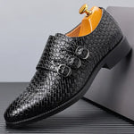 Men’s Knit Leather Dress Shoes – Luxury Formal Oxford Business Shoes - PAT CHEN