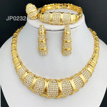 Dubai Jewelry Set for Women β 18K Gold Plated Luxury Necklace, Earrings, Bracelet & Ring | Elegant Wedding & Party Jewelry