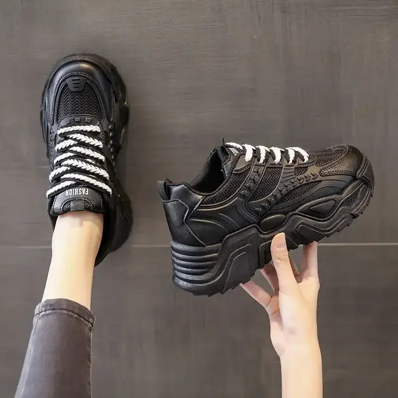 Women’s Luxury Sports Sneakers – Designer Vulcanized Platform Shoes | Athletic Round Toe Footwear 2025