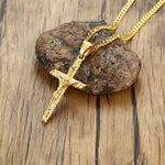 Gold Stainless Steel Cross Necklace – Jesus Pendant for Men & Women - PAT CHEN