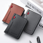 Men’s Ultra - Thin PU Leather Wallet – Slim Credit Card Holder & Short Vertical Wallet - PAT CHEN