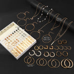 92Pcs Women’s Fashion Jewelry Set – Hoop Earrings, Necklace, Bracelet & Rings | Elegant Daily Accessories